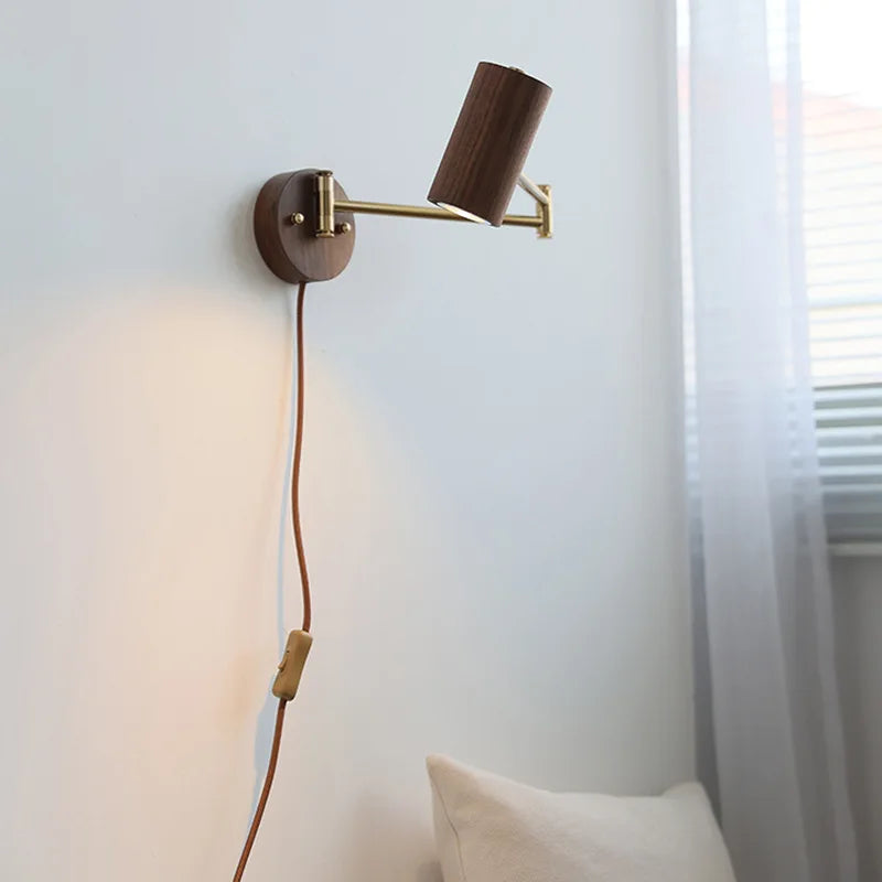 applique murale wabi-sabi à bras long pivotant avec interrupteur - vue 3 sur 11