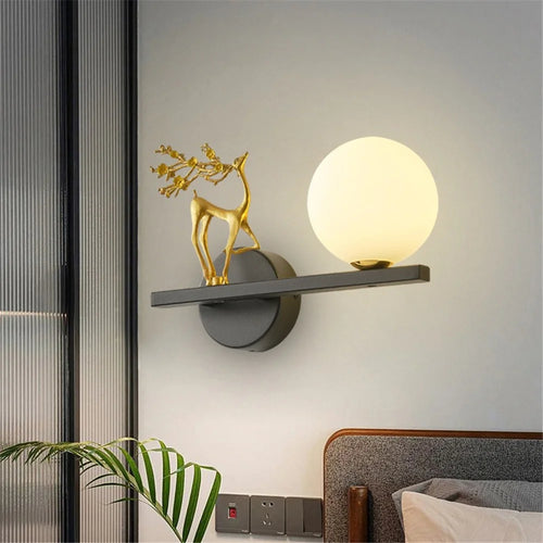 applique murale led cerf doré pour décoration artistique intérieure - vue 4 sur 8