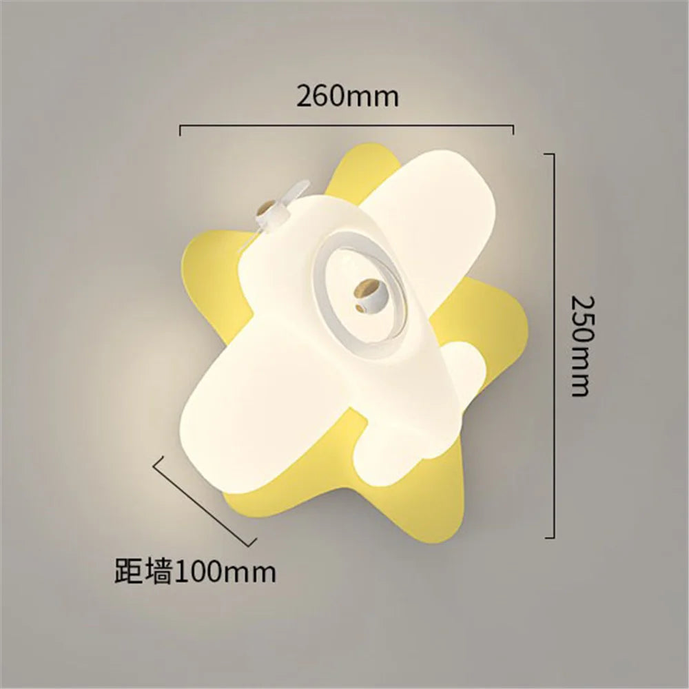 applique murale led en forme d'avion ou d'étoile pour enfants - vue 7 sur 9