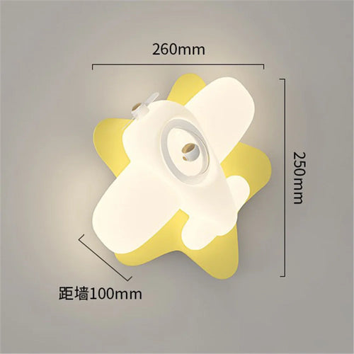 applique murale led en forme d'avion ou d'étoile pour enfants - vue 8 sur 9