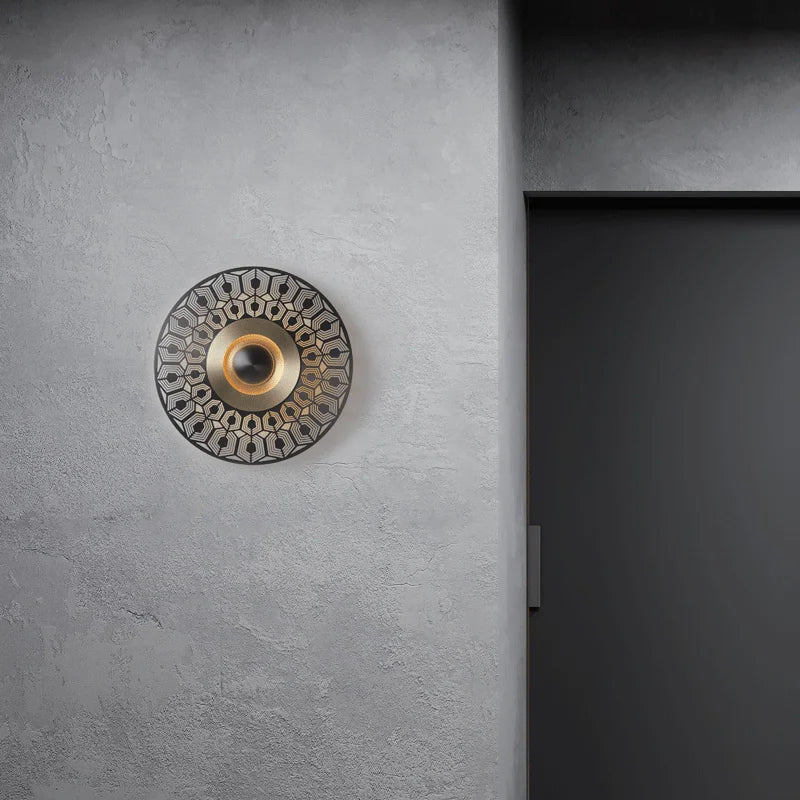 applique murale en cuivre sculpté avec lumières led décoratives - vue 5 sur 12