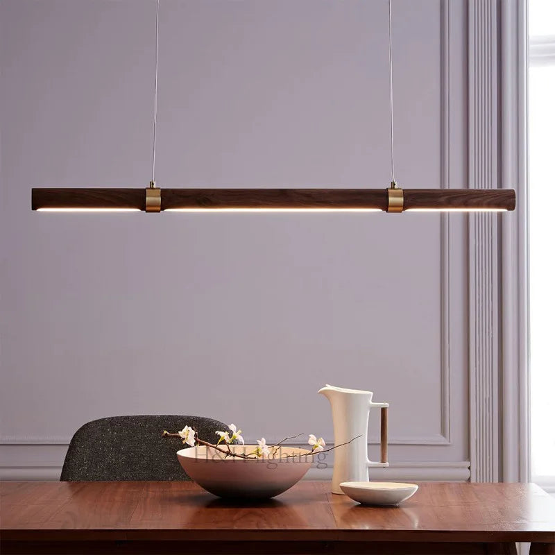 suspension minimaliste en bois et métal hauteur réglable pour divers espaces - vue 3 sur 9