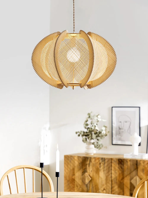 lustre moderne en corde de chanvre japonais pour décoration intérieure - vue 3 sur 9