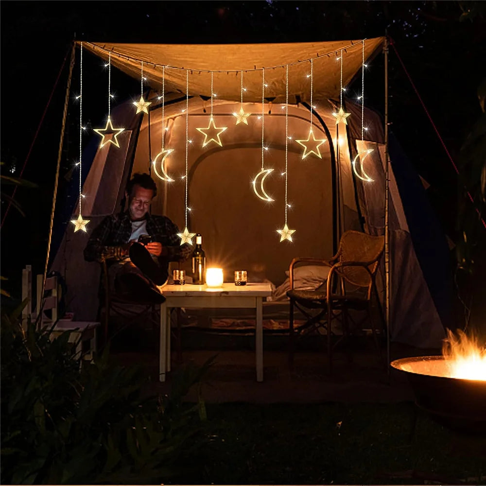 guirlande lumineuse rideau 138 led décorative pour Noël et fêtes - vue 5 sur 7