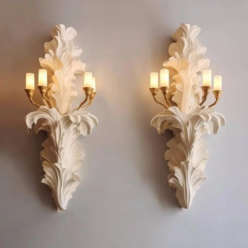 applique murale style français vintage en plâtre avec led - vue 2 sur 7
