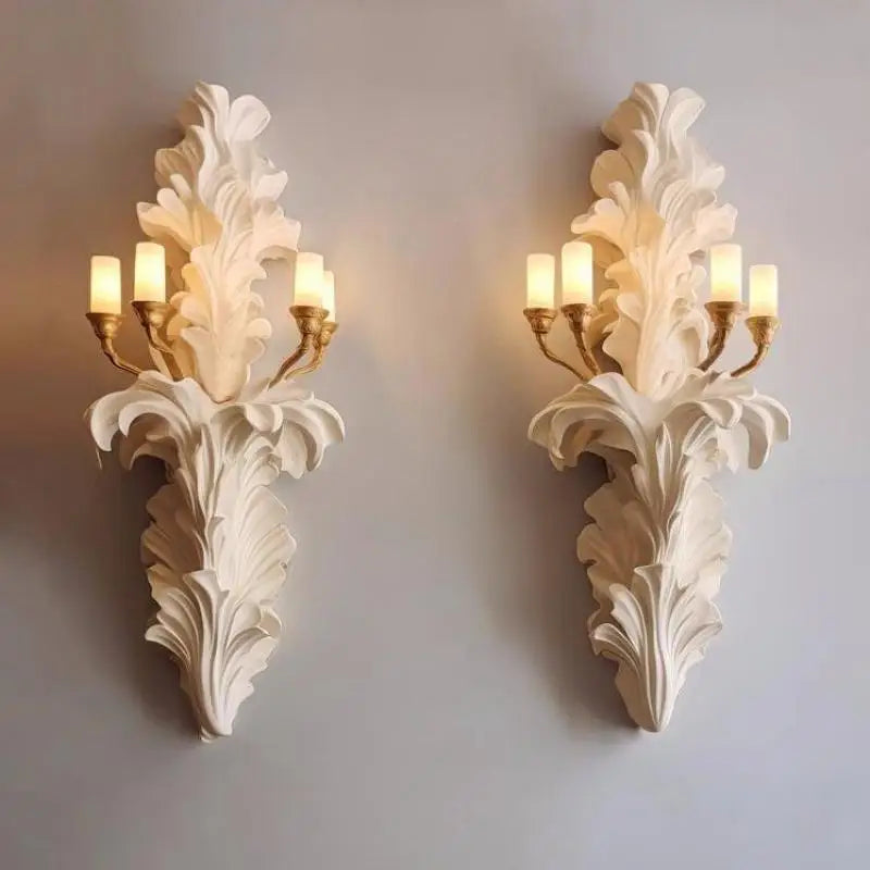 applique murale style français vintage en plâtre avec led - vue 2 sur 7
