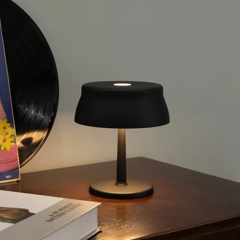 Lampe de Table USB pour Restaurant café Bar lampe champignon Rechargeable sans fil interrupteur tactile veilleuse Mini rétro nordique Led lumières - vue 2 sur 6