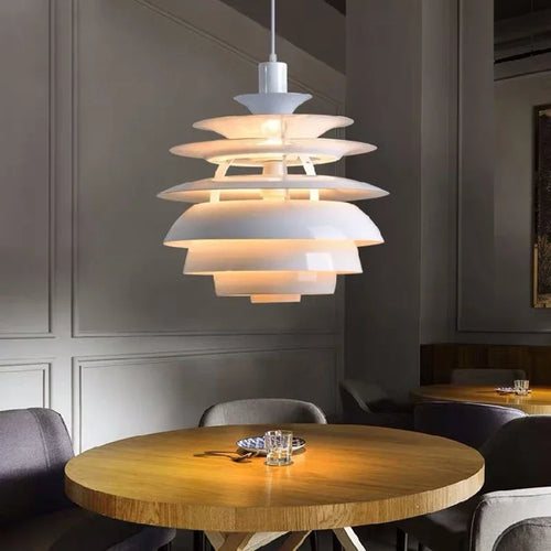lustre postmoderne design nordique à plusieurs niveaux décoratif - vue 2 sur 8