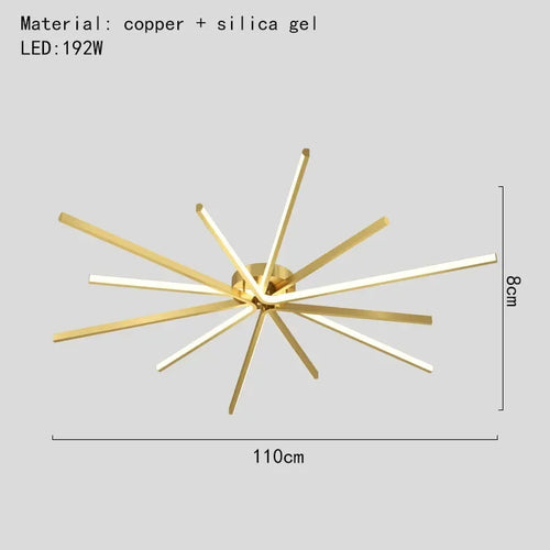 plafonnier led moderne en cuivre pour décoration artistique - vue 18 sur 18