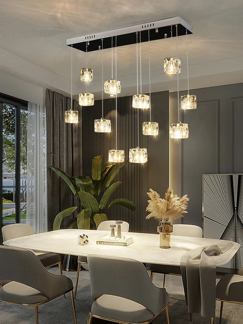 lustre moderne en cristal pour illumination intérieure élégante - vue 2 sur 12