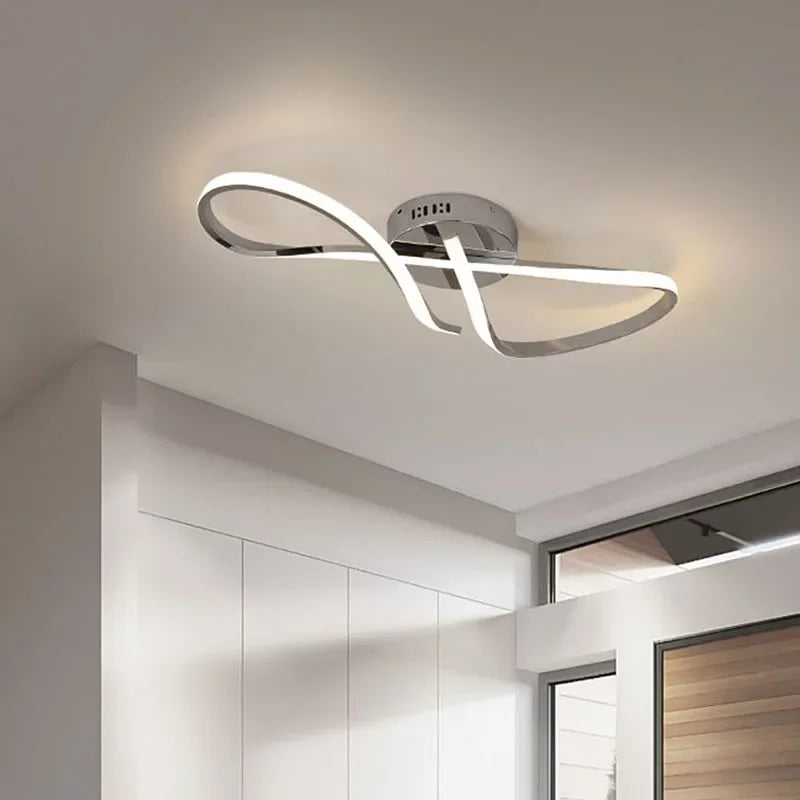 plafonnier moderne à leds doré chromé pour intérieur - vue 5 sur 10