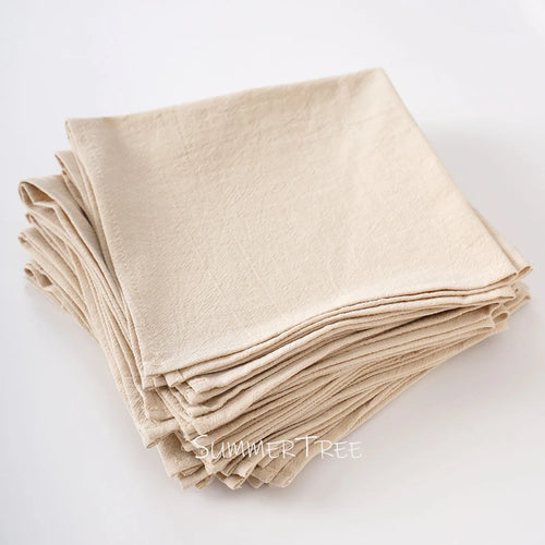 Serviette de table coton lavé lot 12 vintage - vue 4 sur 7