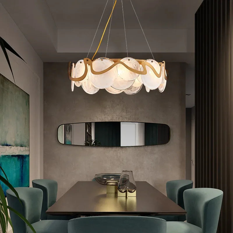 lustre LED de luxe pour décoration intérieure en verre élégant - vue 4 sur 12