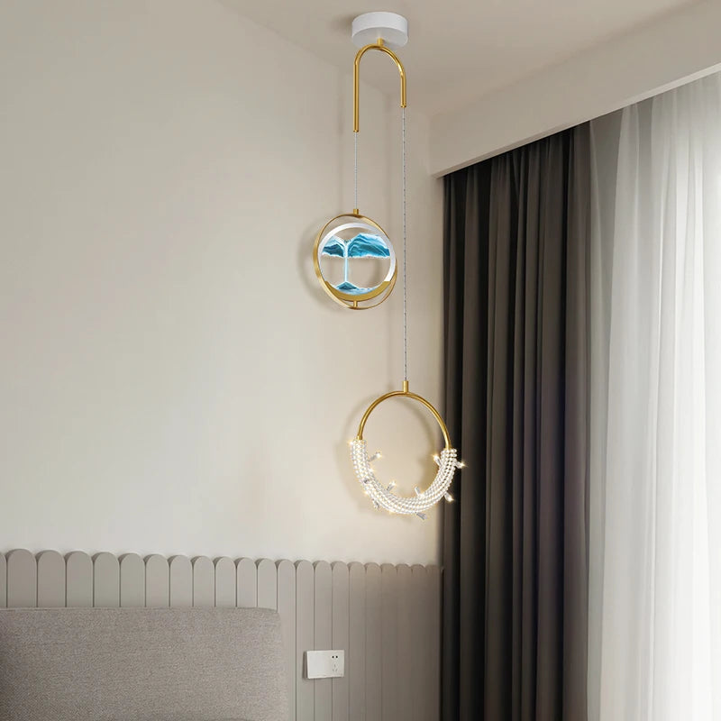 lustre créatif double tête style nordique sables mouvants - vue 4 sur 10