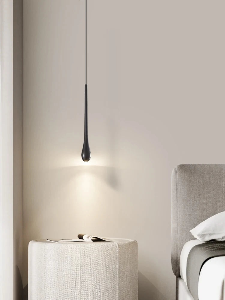 suspension moderne en forme de goutte d'eau en cuivre décoratif - vue 5 sur 10