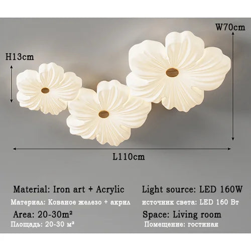 plafonnier moderne à leds en forme de fleur pour décoration intérieure - vue 11 sur 12