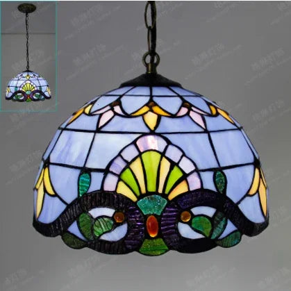 suspension tiffany en verre décorative style nordique paon faite à la main - vue 9 sur 10
