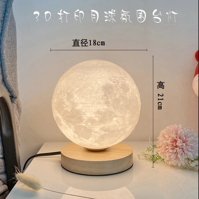 Creative 3D lune lampe de Table technologie mode atmosphère lampe chambre d'enfants étudiant lampe chambre étude lampe décorative - vue 12 sur 12
