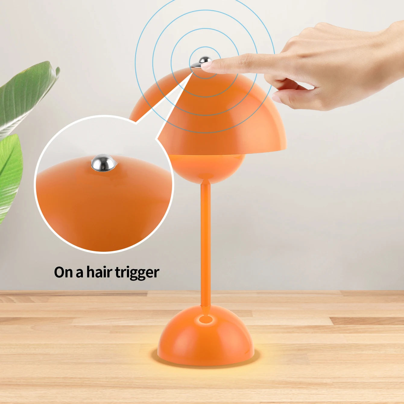 Lampe de table led nordique interrupteur tactile supérieur lampe de table de chargement USB lampe de champignon de bourgeon de fleur lampe de table décorative de table de chevet - vue 3 sur 14