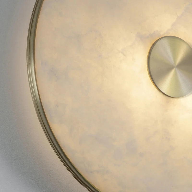 applique murale en marbre naturel espagnol éclairage luxe cuivre design créatif - vue 5 sur 7