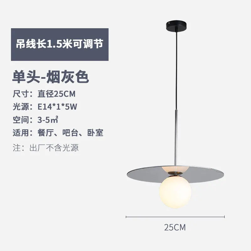 suspension modernes en verre led pour bar restaurant nordique - vue 9 sur 11