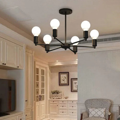lustre moderne industriel pour décoration intérieure rétro simple - vue 3 sur 11