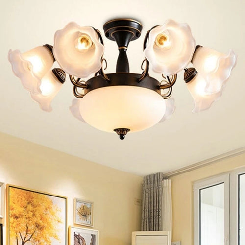 2023 European Iron Art Chandelier For Living Room And Restaurant High-end American Led Energy-saving Lamp Bedroom Ceiling Light - vue 7 sur 12
