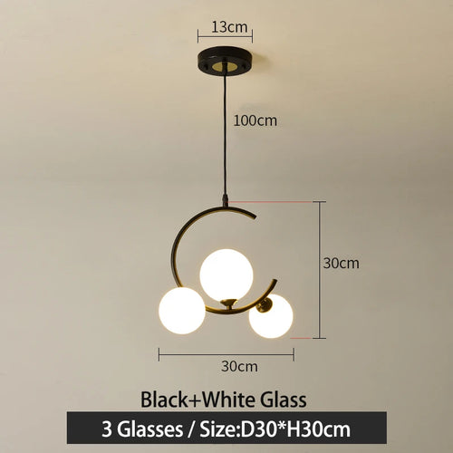 lampe boule en verre nordique décorative et créative - vue 13 sur 16