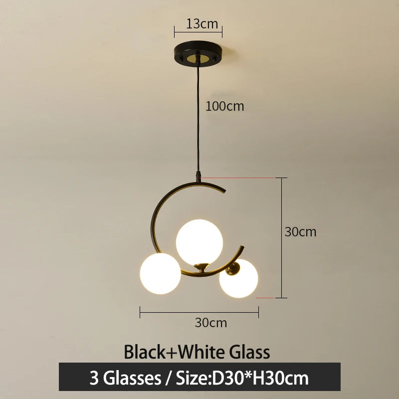 lampe boule en verre nordique décorative et créative - vue 12 sur 16