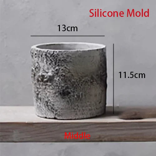 moule en silicone rétro pour pot de fleurs en ciment - vue 8 sur 9