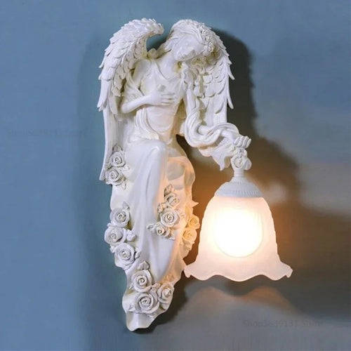 applique murale led moderne nordique ange sirène décorative en résine - vue 5 sur 9