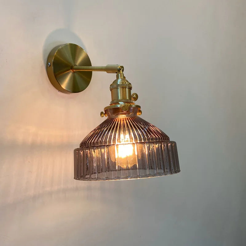 applique murale verre moderne vintage miroir allée chambre coucher chevet café restaurant interrupteur prise éclairage maison - vue 8 sur 20