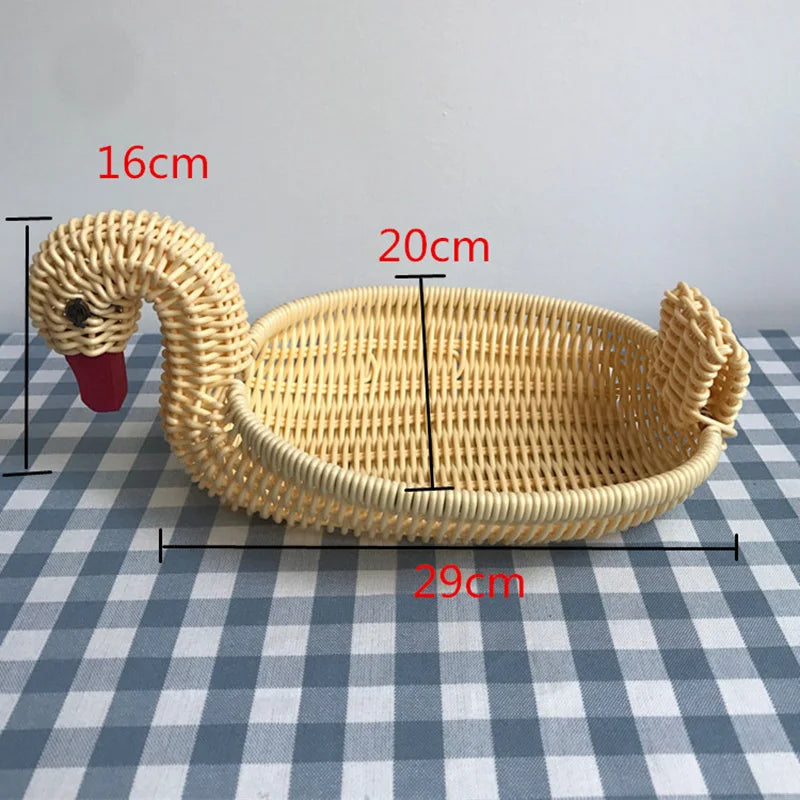 panier de rangement en rotin tissé style animal fait main - vue 14 sur 29