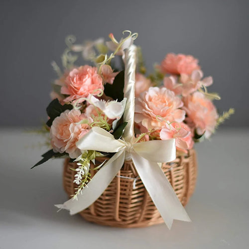 panier de fleurs de mariage tissé à la main pour rangement et pique-nique - vue 4 sur 10