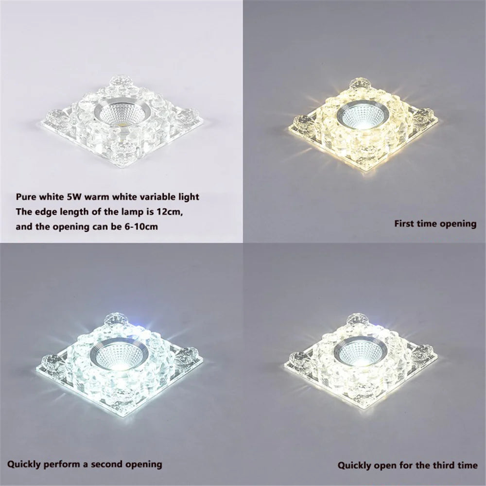 plafonnier led rgb carré en cristal pour décoration intérieure variée - vue 19 sur 24