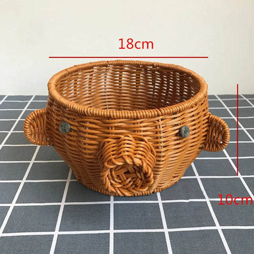 panier de rangement en rotin tissé style animal fait main - vue 21 sur 29
