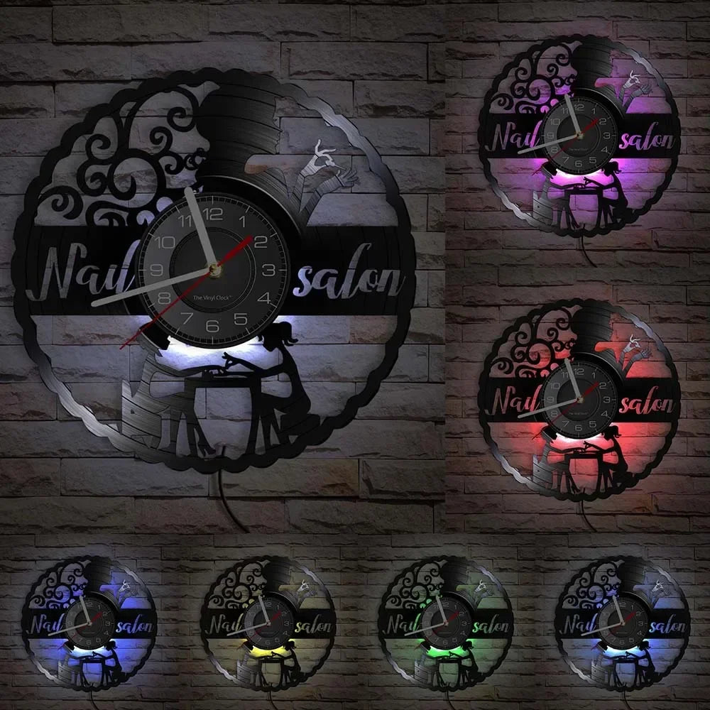 horloge murale vinyle pour salon de manucure et beauté - vue 11 sur 31