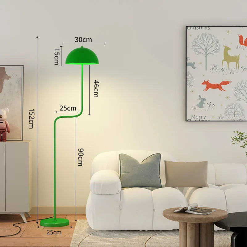 lampadaire nordique en verre avec abat-jour pour décoration intérieure