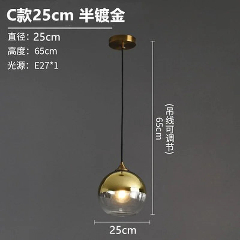 lustre nordique en verre fumé suspension simple luxe - vue 26 sur 26