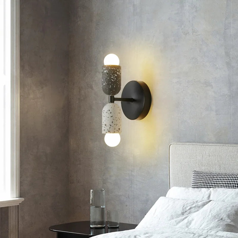 applique murale japonaise en ciment à double tête led - vue 6 sur 8