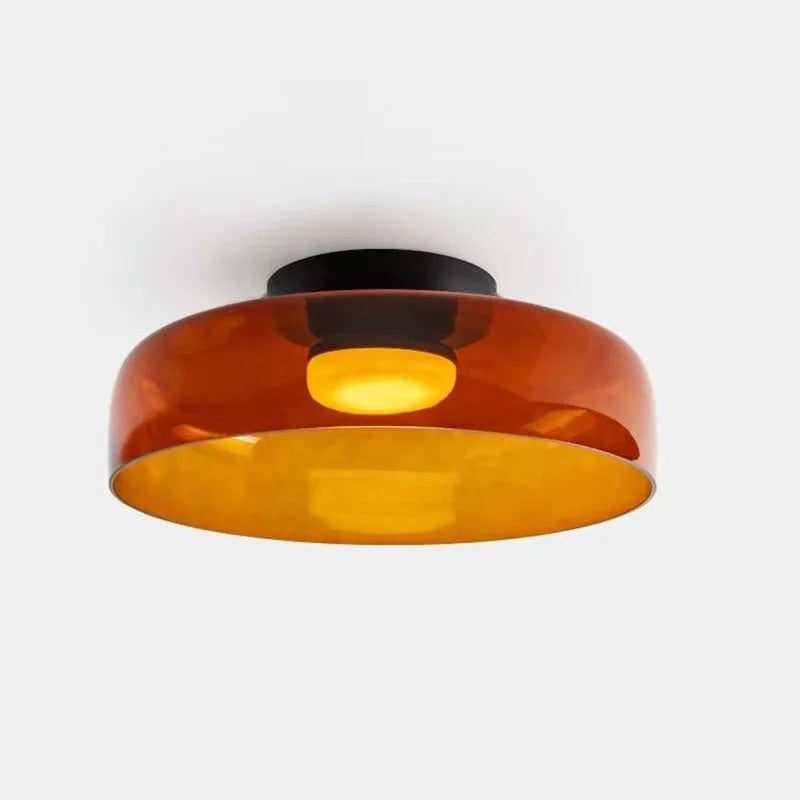plafonnier led design nordique simple bol en verre luminaire décoratif d'intérieur - vue 4 sur 21
