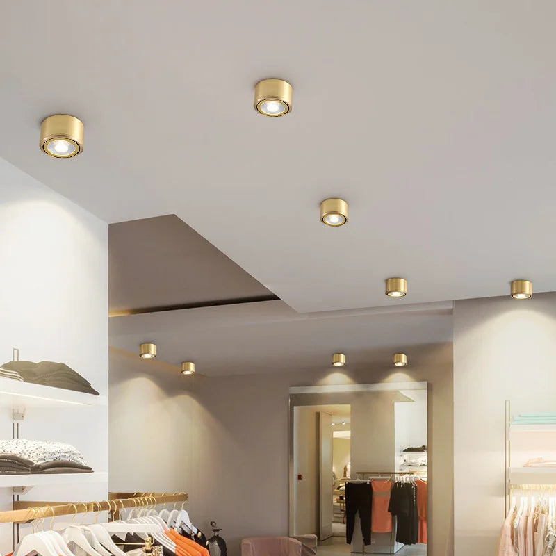 downlight led en cuivre spots réglables cob pour décor maison - vue 5 sur 8