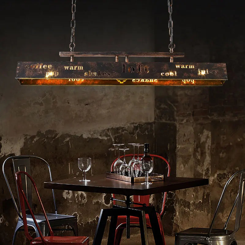 lustre style industriel rétro pour restaurant et bar américain - vue 3 sur 7