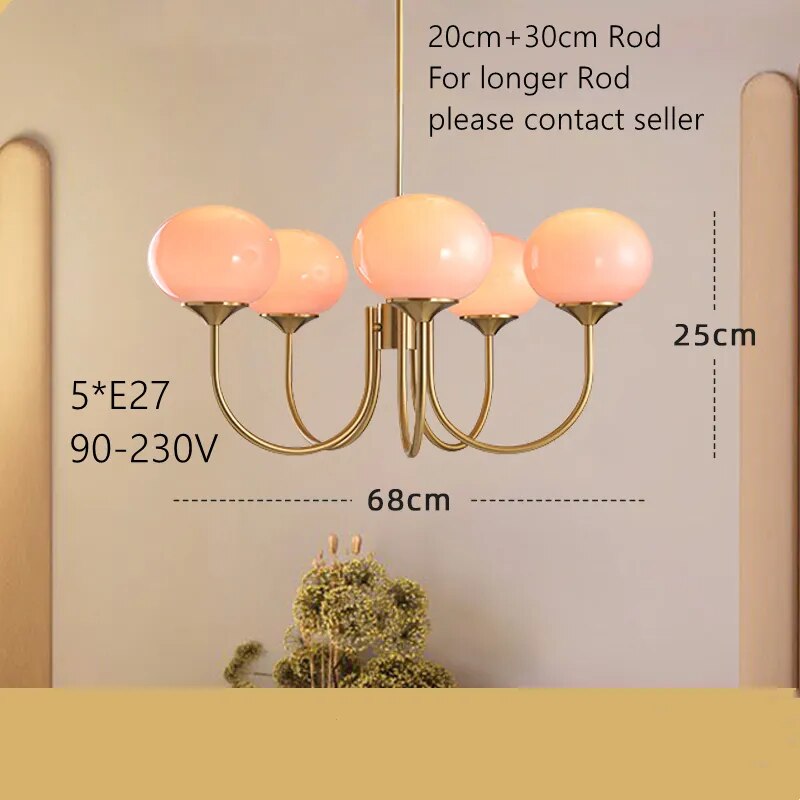 Lustre suspendu vintage en verre blanc - vue 9 sur 10