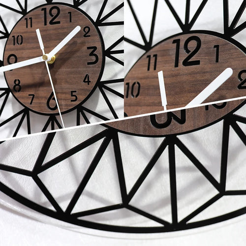 horloge murale en bois esthétique pour décoration intérieure - vue 4 sur 6