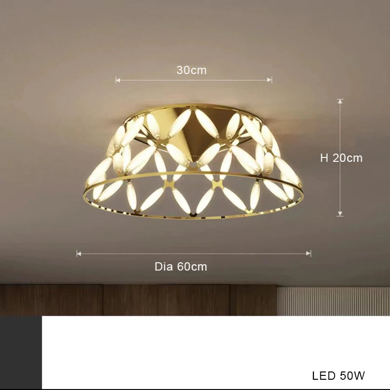 plafonnier led minimaliste moderne avec abat-jour fantaisie