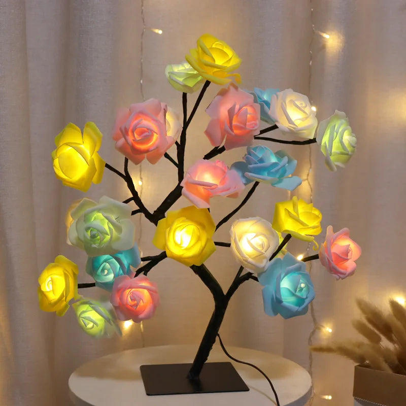 lampe de table led arbre cerisier cristal veilleuse nordique - vue 12 sur 19