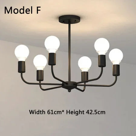 lustre moderne industriel pour décoration intérieure rétro simple