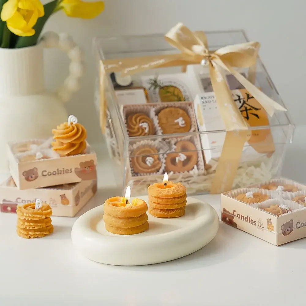 bougie parfumée biscuits créative cadeau fait main pour fille - vue 3 sur 6