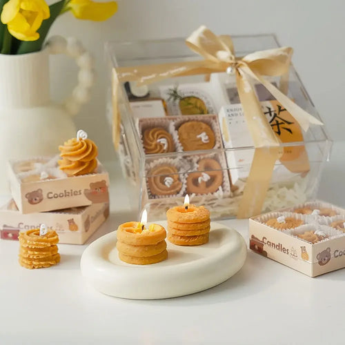 bougie parfumée biscuits créative cadeau fait main pour fille - vue 3 sur 6